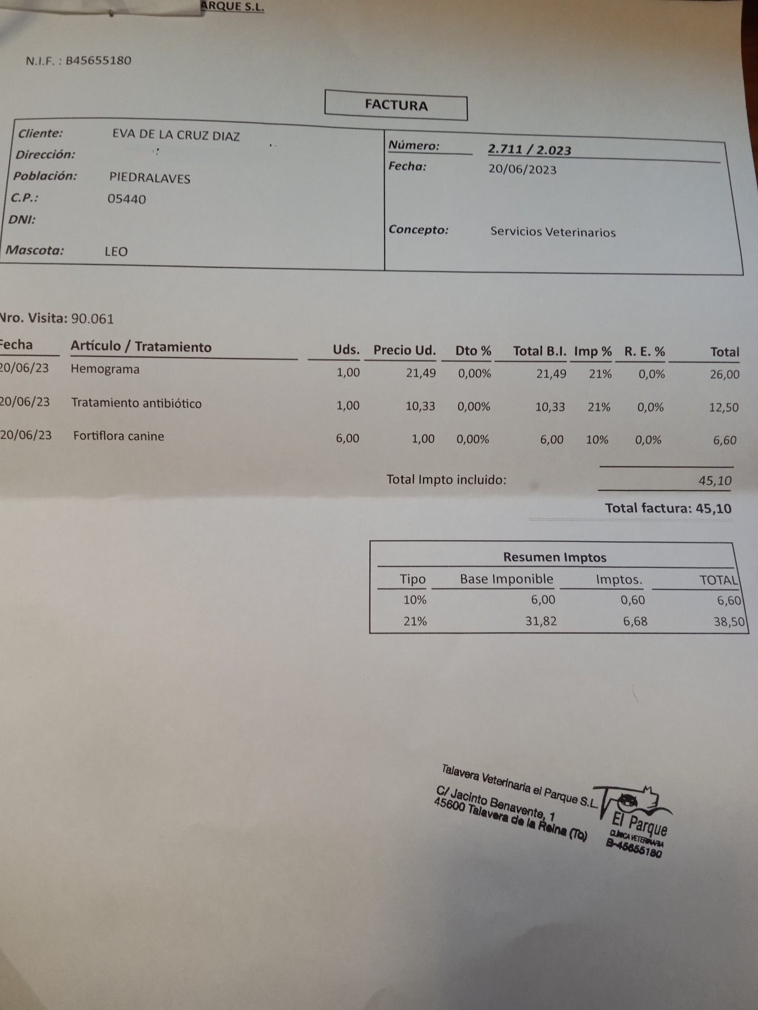 cuenta fiel | factura