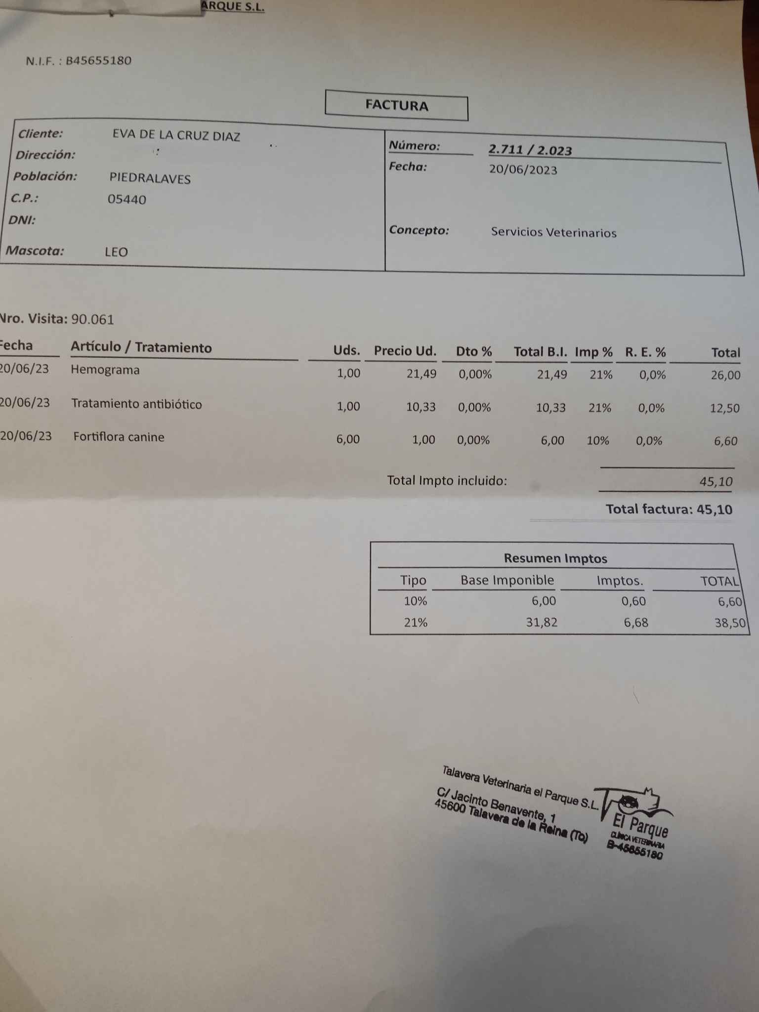 cuenta fiel | factura