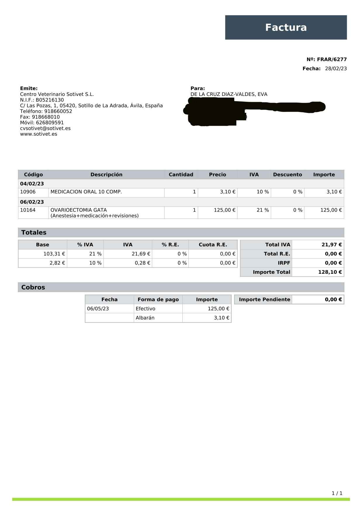 cuenta fiel | factura