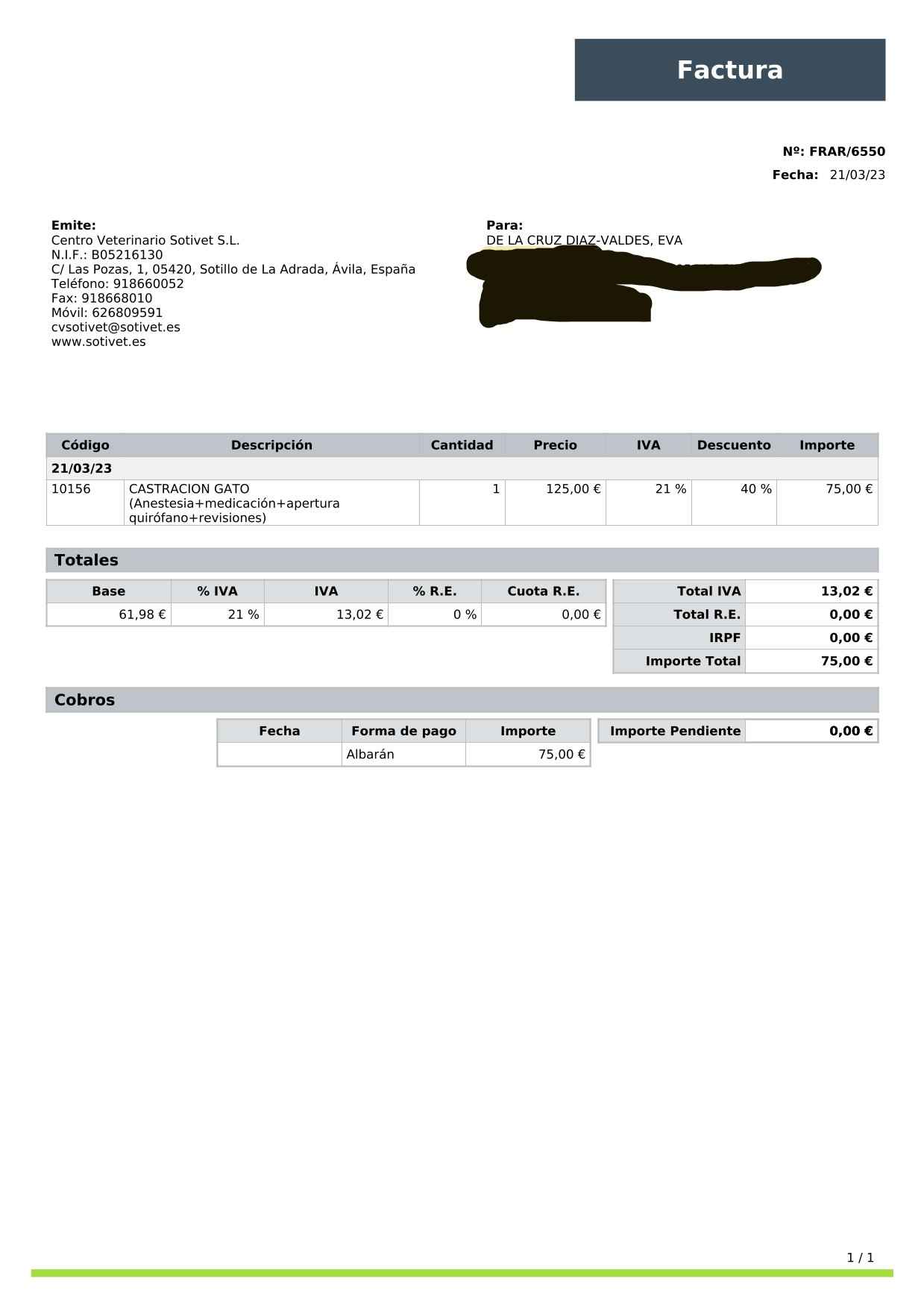 cuenta fiel | factura