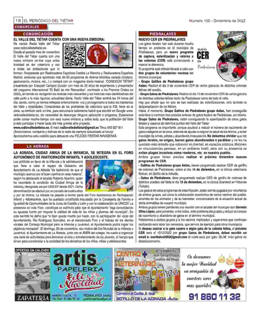 Prensa artículo en el periódico local